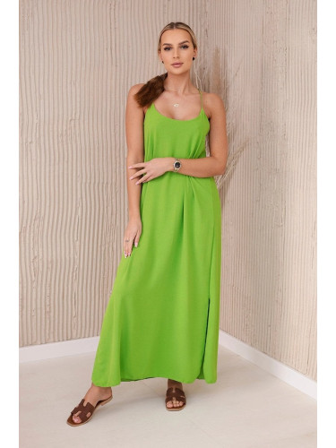 Women's maxi dress with straps - light green