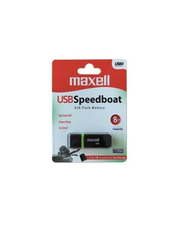 Памет 8GB USB Flash Drive, Maxell SpeedBoat, USB 2.0, черна