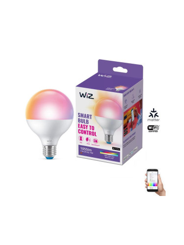 LED RGB Димируема крушка G95 E27/11W/230V 2200-6500K Wi-Fi - WiZ