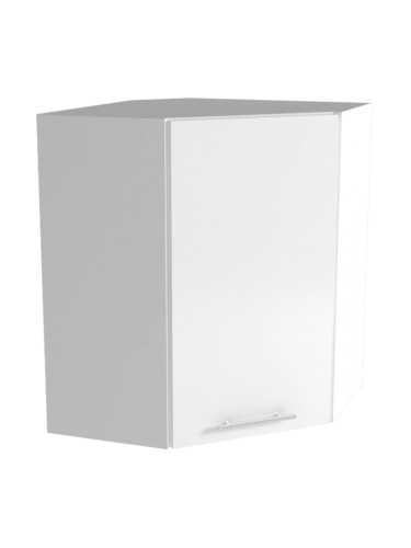 Ъглов горен шкаф В 60/72/60-Е20, бял гланц