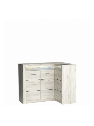 Ъглов шкаф Indianapolis I-15, бял крафт