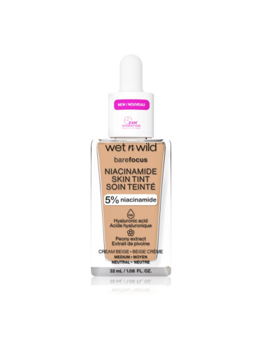 Wet n Wild Bare Focus Niacinamide Skin Tint лек хидратиращ фон дьо тен цвят Cream Beige 32 мл.