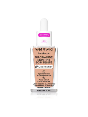 Wet n Wild Bare Focus Niacinamide Skin Tint лек хидратиращ фон дьо тен цвят Light Medium Sand 32 мл.