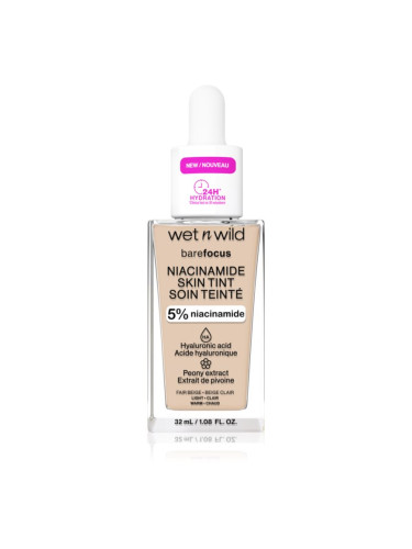 Wet n Wild BareFocus Niacinamide Skin Tint лек хидратиращ фон дьо тен цвят Fair Beige (Warm) 32 мл.