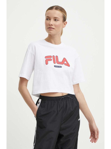 Памучна тениска Fila Lucena в бяло FAW0757
