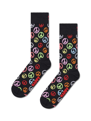 Чорапи Happy Socks Peace в черно