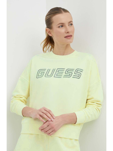 Суичър Guess SKYLAR в зелено с апликация V4GQ07 K8802