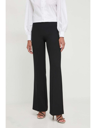 Панталон Twinset в черно с широка каройка, с висока талия