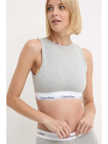 Сутиен Calvin Klein Underwear в сиво с изчистен дизайн 000QF7626E