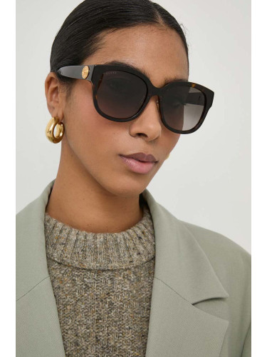 Слънчеви очила Gucci в кафяво GG1409SK