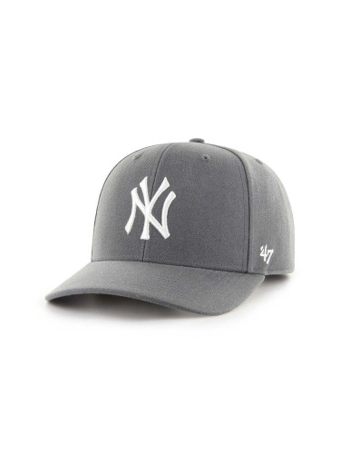 Шапка с козирка с вълна 47 brand MLB New York Yankees в сиво с апликация B-CLZOE17WBP-CC