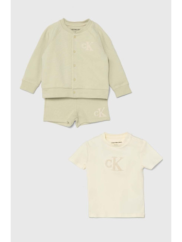 Комплект за бебета Calvin Klein Jeans в бежово