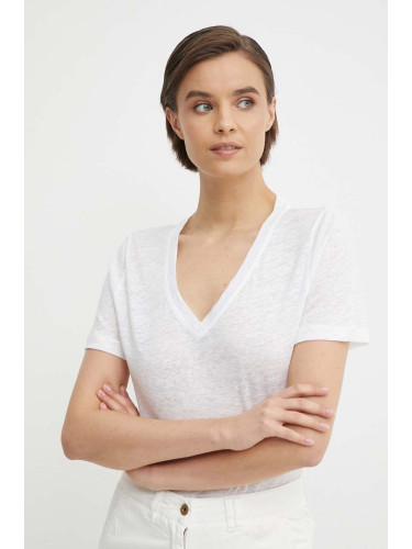 Ленена тениска Calvin Klein в бяло K20K207261
