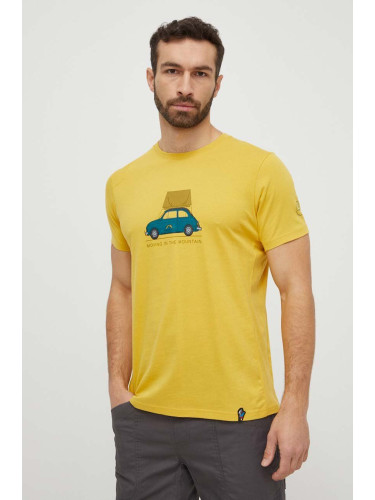 Тениска LA Sportiva Cinquecento в жълто с принт N55735735