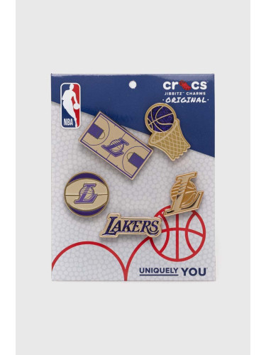 Детски значки за обувки Crocs NBA LA Lakers (5 броя) в златисто