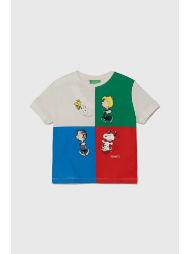 Детска памучна тениска United Colors of Benetton X Peanuts с принт