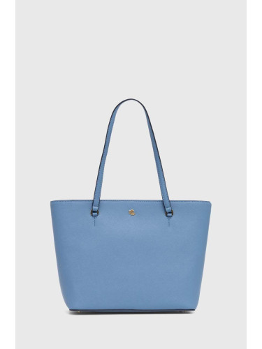 Кожена чанта Lauren Ralph Lauren в синьо 431924351