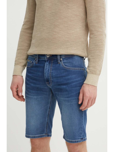 Дънков къс панталон Pepe Jeans SLIM GYMDIGO SHORT в бежово дълга със стандартна кройка PL953523 PL953523