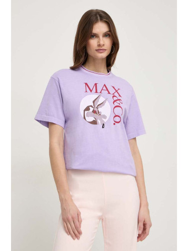 Памучна тениска MAX&Co. x CHUFY в лилаво 2418971011200