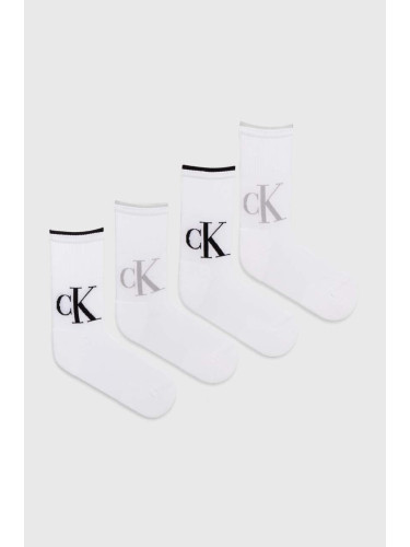 Чорапи Calvin Klein Jeans (4 чифта) в бяло 701229676