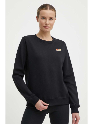 Памучен суичър Fjallraven Vardag Sweater в черно с изчистен дизайн F87075