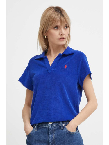 Тениска с яка Polo Ralph Lauren в синьо 211936221