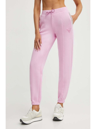 Спортен панталон Guess KIARA в розово с апликация V4GB14 FL04P