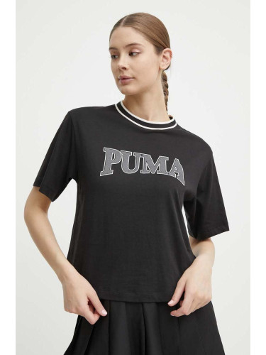 Памучна тениска Puma  SQUAD в черно 675986 677903