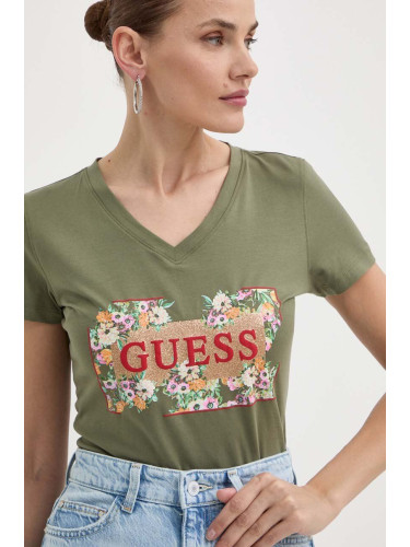 Тениска Guess в зелено W4GI23 J1314