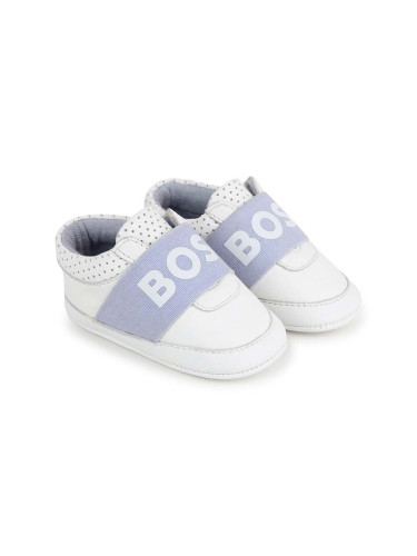 Бебешки кожени обувки BOSS в бяло