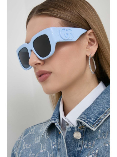 Слънчеви очила Gucci в синьо