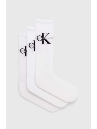 Чорапи Calvin Klein Jeans (3 чифта) в бяло 701220514