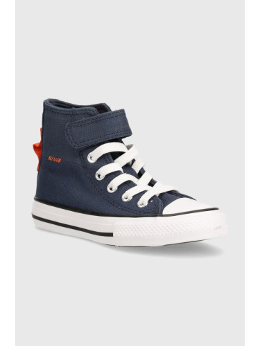 Детски високи кецове Converse A07387C в синьо