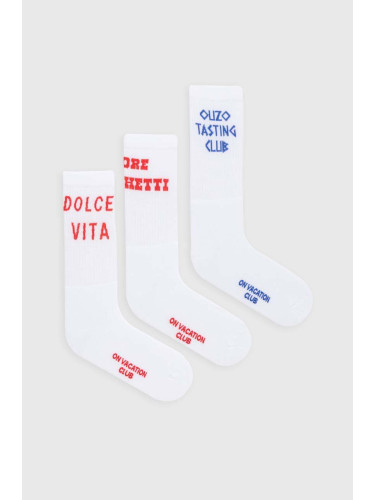Чорапи On Vacation Faves (3 чифта) в бяло OVC SK24