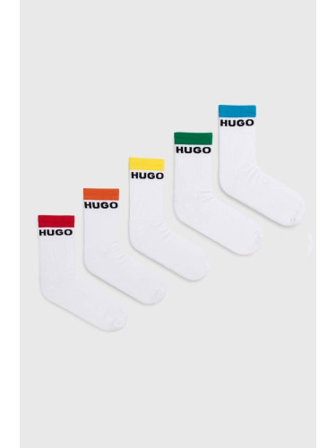 Чорапи HUGO (5 чифта) в бяло 50514968