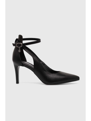 Кожени обувки с тънък ток Wojas в черно 3501851