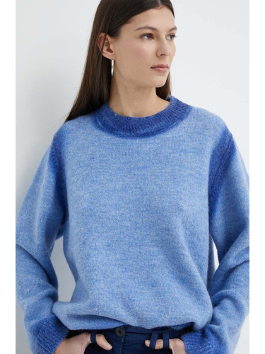 Пуловер с вълна Résumé AdinaRS дамски в синьо  20351114