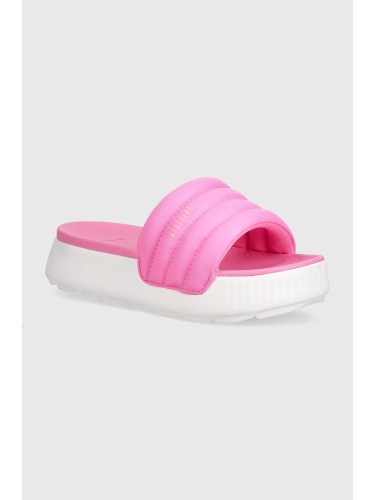 Чехли Puma Karmen Slide Puffy в розово с платформа 395399