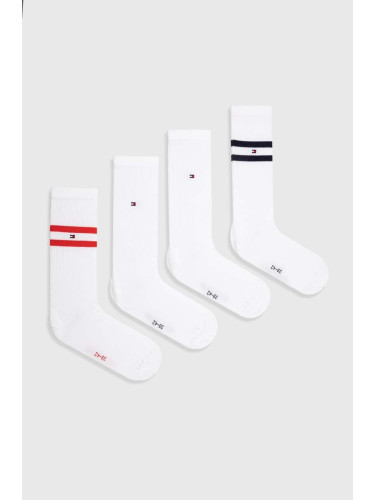 Чорапи Tommy Hilfiger (4 чифта) в бяло 701227433