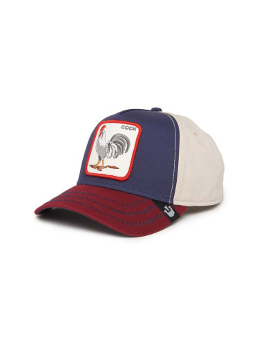 Памучна шапка с козирка Goorin Bros All American Rooster в тъмносиньо с апликация 101-1109