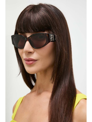 Слънчеви очила Balenciaga в кафяво BB0324SK