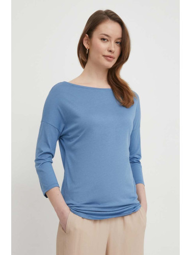 Блуза с дълги ръкави Sisley в синьо
