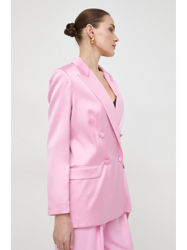 Сако Twinset в розово с двуредно закопчаване с изчистен дизайн