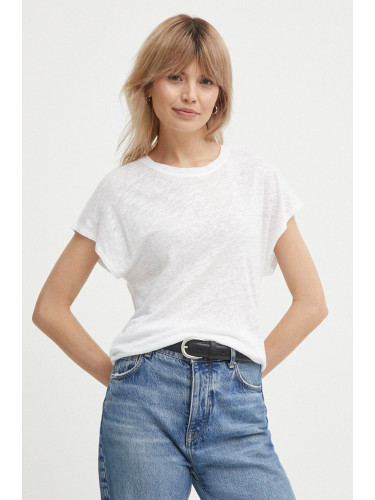 Ленена тениска Calvin Klein в бяло K20K207260
