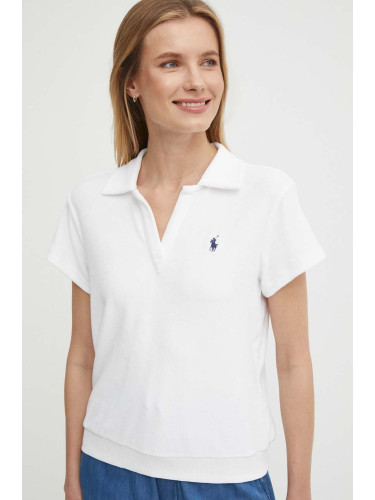 Тениска с яка Polo Ralph Lauren в бяло 211936221