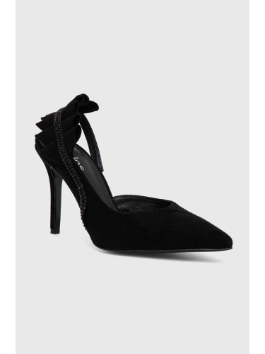 Велурени обувки с тънък ток Wojas в черно 3512961