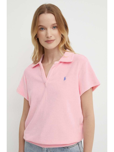 Тениска с яка Polo Ralph Lauren в розово 211936221