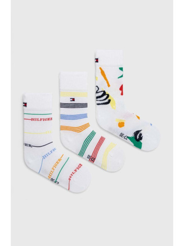 Детски чорапи Tommy Hilfiger (3 броя) в бяло