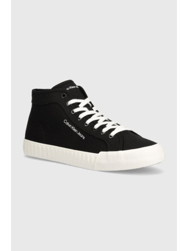 Високи кецове Calvin Klein Jeans SKATER VULC MID LACEUP CS IN DC в черно YM0YM00978