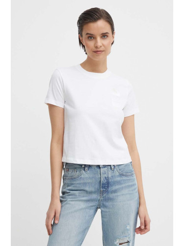 Памучна тениска Calvin Klein Jeans в бяло J20J223700